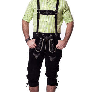 Tenue bavaroise classique unisexe en polyester de qualité supérieure avec broderie Vache d'Halloween - Product Image 5