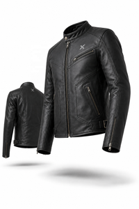 Veste de moto en cuir classique moderne |   Vert charbon noir |   Fabricant OEM ODM |   Qualité de conception haut de gamme |   Vêtements de course | - Product Image 6