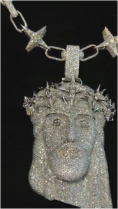 Cadena Cubana Personalizada con Colgante de Cabeza de Jesús, Cadena Cubana con Diamantes Moissanite, Plata 925, Joyería Hip Hop - Product Image 6