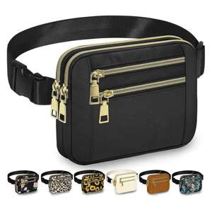 Sac banane multifonctionnel imperméable en nylon, forme oreiller, avec plusieurs fermetures éclair, sac de poitrine bandoulière pour femmes et hommes, idéal pour le voyage et la course à pied - Product Image 3