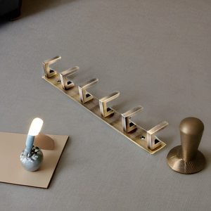 Handmade Brass <b>Wall</b> <b>Mounted</b> Coat Rack with 6 Hooks Antique Brass Entryway Organizer for Clothes Hats <b>Towels</b> Accessories set of 2 - Product Image 6