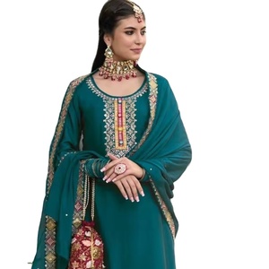 Collection exclusive Georgette avec broderie indienne pakistanaise robe matériel boutique pakistanaise Salwar Kameez pour l'Aïd - Product Image 1