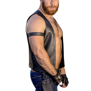 Camisas Formales de Cuero Negro para Hombre de Alta Calidad con Cierre Frontal y Diseño sin Mangas para un Estilo Moderno y Elegante - Product Image 6