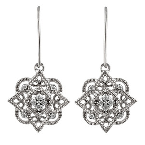 GLEAMORA ENTERPRISE Boucles d'oreilles pendantes géométriques tendance en or 14 carats bicolore avec diamants de laboratoire pour femmes |   Bijoux fins de luxe - Product Image 3