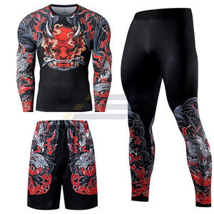 Ensemble de sport pour homme à manches longues, compressif, respirant, thermique, pour la course à pied et le cyclisme - Product Image 3