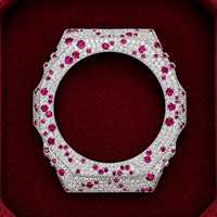 Bague de montre GA2100 entièrement sertie de rubis et de diamants pour hommes et femmes, accessoires de bijoux hip-hop
