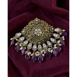 จี้เพชรโมอิสสีเงินเครื่องประดับที่สง่างามสำหรับผู้หญิงจี้พรีเมี่ยมและเครื่องราง - Product Image 1