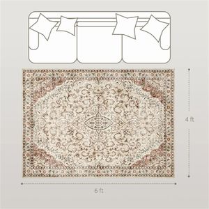 Tappeto Stampato Lavabile in Lavatrice, Set di Tappeti Marroni Misti per Soggiorni e Camere da Letto - Product Image 6