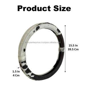 ที่หุ้มพวงมาลัยหนังวัวสำหรับผมหนังแท้, ปลอกหุ้มพวงมาลัยหนังแท้สำหรับรถยนต์ - Product Image 2