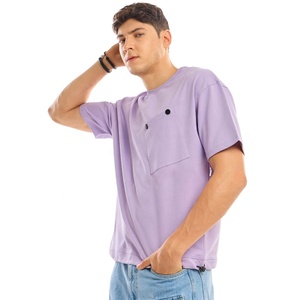 Camiseta de bolsillo con logotipo personalizado de alta calidad OEM para hombre, ropa de calle, camiseta en blanco de punto, crea tu propio diseño multicolor - Product Image 1