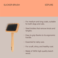 Productos de Aseo para Mascotas de Primera Calidad Más Vendidos, Cepillo de Madera de Haya Sofure Slicker S para Perros y Gatos, Cuidado Diario