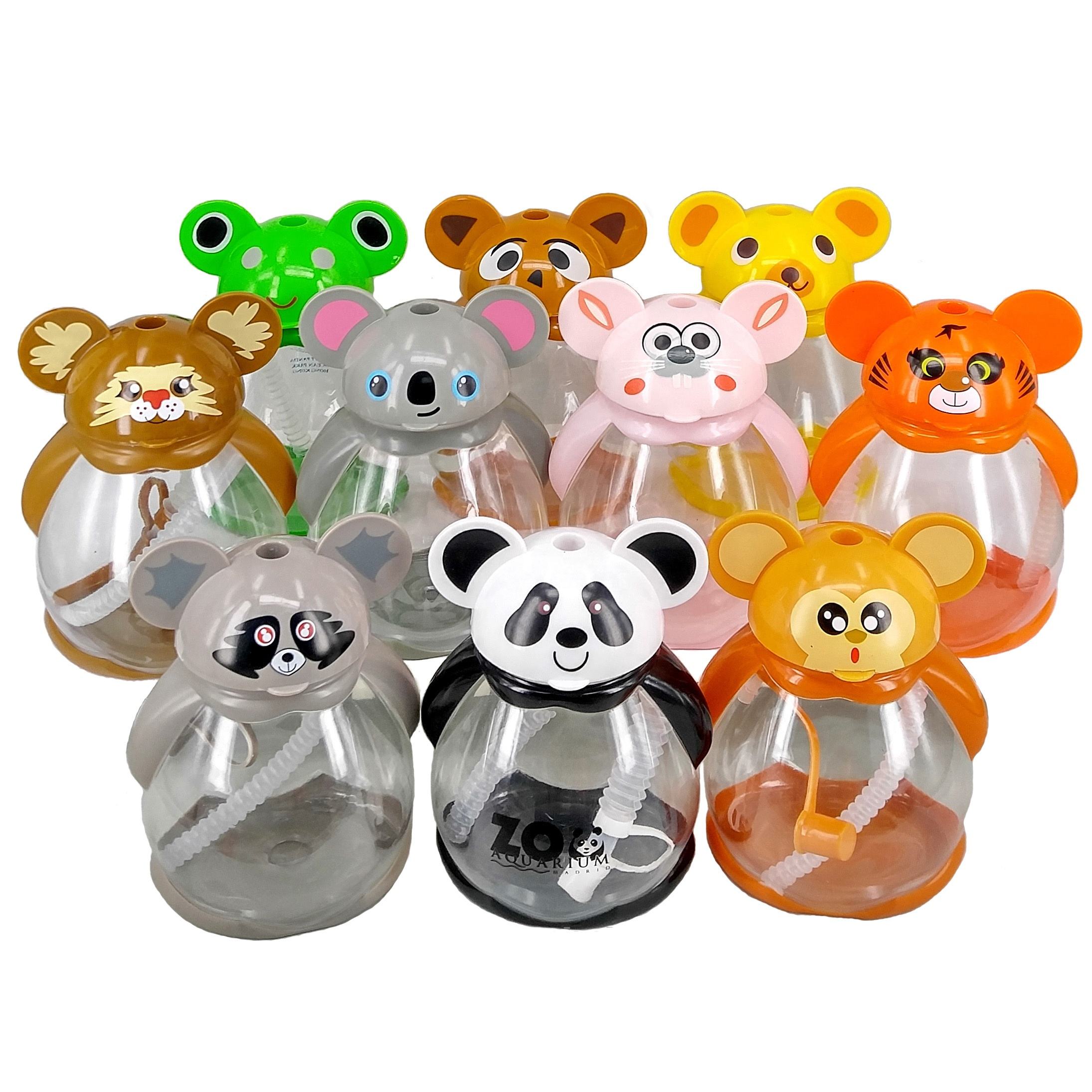 Cute Cartoon Animal Shape Panda Style Kids 465ml BPA Free Eco-Friendly PET Plastic Water Bottle for Theme Park Zoo Use