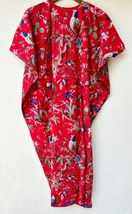 Vestido Kaftán Casual de Verano sin Mangas con Estampado Floral Digital, de Algodón, para Mujer, Traje de Baño para la Playa, Islas del Pacífico Asiático - Product Image 2