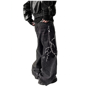 กางเกงยีนส์ทรงตรงสำหรับผู้ชายจากโรงงานโดยตรง ทนทาน ใส่ได้ทุกวัน - Product Image 1
