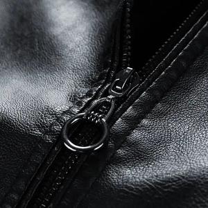 แจ็คเก็ตหนังผู้ชายแบบใหม่กันลมพร้อมซิป แจ็คเก็ตหนังสำหรับขี่มอเตอร์ไซค์ มีซิปด้านหน้า สี่กระเป๋า รุ่น CP-MLJ-05 - Product Image 6