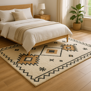 Hand Tufted white Color Wool Area Rug Classic Designer Carpet Living Room Home <b>Decor</b> Picnic Non-Slip Pet Friendly High Pile - Product Image 4