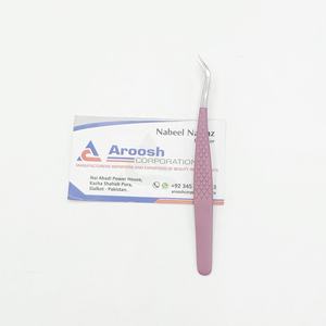 Extensions de cils professionnelles de haute qualité pince à épiler en acier inoxydable poignée diamantée avec embouts pointus en fibre Logo personnalisé en gros - Product Image 2