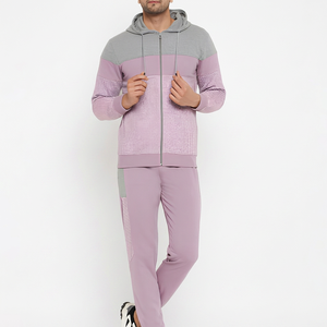 Ensemble de survêtement à capuche imprimé écologique pour homme, fermeture éclair intégrale, décontracté, respirant, léger, 100 % coton - Product Image 3