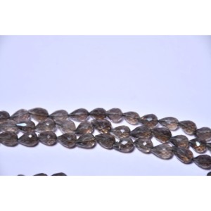 Perles en pierres précieuses naturelles en gros, perles en quartz fumé en forme de goutte de 3 mm, perles en vrac, brins de perles en pierre pour la fabrication de bijoux, provenant de Jaipur, Inde - Product Image 5