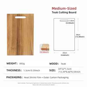 Planches à découper en bambou pour la cuisine, planches à découper en bois, double face, disponibles en plusieurs épaisseurs, pour la cuisine et la salle à manger - Product Image 6