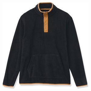 Chemise polaire décontractée pour homme 100 % polyester, zippée 1/4, manches longues, poche doublée, col montant, couleur unie, personnalisable, teinte unie - Product Image 3