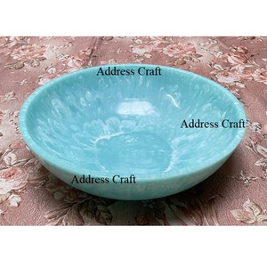 Unique Swirl Resin Serving Bowl For Wedding Housewarming Gifts Tableware Food Safe BPA Free Resin Round Fruit Bowl Everyday Use - Product Image 3