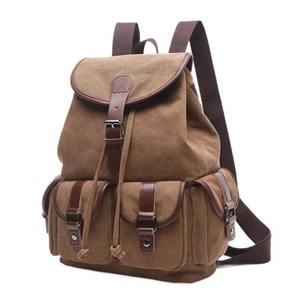 Canvas Unisex <b>Backpack</b> Vintage Style Softback 20-37L Durable Hasp Closure <b>Daily</b> Use Arcuate Shoulder Strap - Product Image 1
