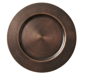 Assiette de présentation décorative en cuivre vieilli filé, en métal, pour service alimentaire, usage hôtelier, cuisine et traiteur - Product Image 4
