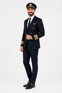 Uniformes de pilote de ligne personnalisés OEM ODM |   Ensemble complet unisexe à manches courtes en viscose de qualité supérieure |   Uniforme de copilote - Product Image 2