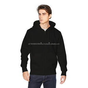 Sudadera personalizada puff impresión LOGO en blanco cremallera mezcla llano fabricantes llano pulóver en blanco esencial zip up hombres Sudadera con capucha - Product Image 1