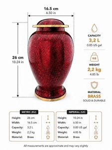 Urna de Metal con Diseño de Patrón Agrietado, Base y Tapa Doradas, Recuerdo Conmemorativo Decorativo - Product Image 3