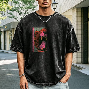 T-shirt unisexe personnalisé coupe classique en coton épais 100 % écologique respirant style vintage streetwear décontracté - Product Image 4