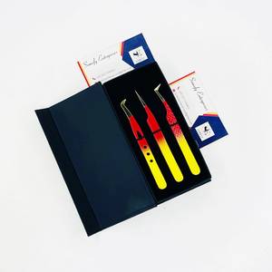 Juego de Pinzas para Pestañas Somofy Enterprises, Herramientas de Precisión de Acero Inoxidable, Antiestáticas, Duraderas, Punta Suave, Degradado Rojo Amarillo - Product Image 6