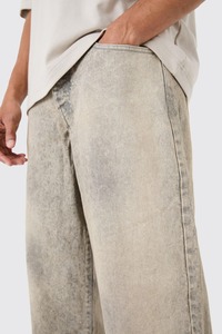 Jean en denim délavé pour homme, coupe ample, broderie personnalisée, jambe droite, en coton, style décontracté Hip Hop - Product Image 6