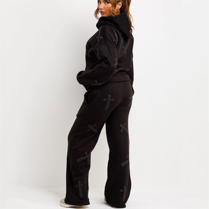 Pantalones Deportivos para Mujer con Estampado Puff, Estilo Casual, de Poliéster y Algodón, Pierna Ancha, con Estampado Puff y Ajuste Cómodo para Uso Diario - Product Image 6
