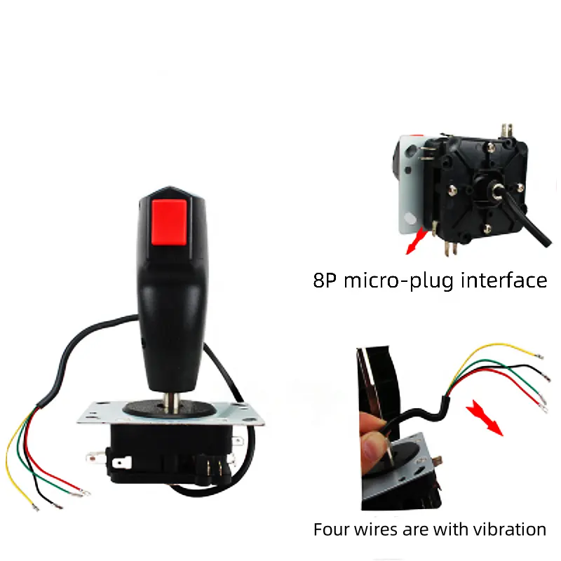 8p Micro-plug Interface Flight Joystick For Arcade Game VR Simulator Crane Vending Machine With Vibration