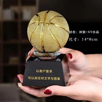 Trophée en métal en forme de petite boule dorée pour la compétition de football, basketball, soccer, récompense MVP, cadeau d'affaires, souvenir artisanal, vente en gros