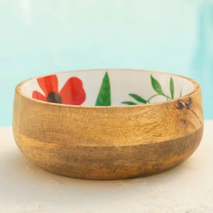 Tazón de Madera Esmaltado con Diseño Exclusivo, Hecho a Mano, para Alimentos, Colección de Diseño Nuevo - Product Image 1