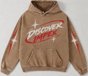 Sudadera con Capucha Personalizada de Algodón Grueso con Bolsillo y Estampado Gráfico, Estilo Vintage Lavado, Oversize, Streetwear, Unisex, OEM ODM Privado - Product Image 4