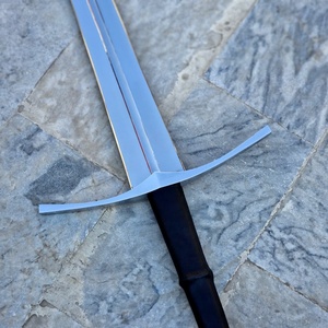 Stainless Steel Straight Edge <b>Sword</b> With Black Handle And <b>Silver</b> Guard 0.6mm Blade Thickness Industrial Grade - Product Image 6