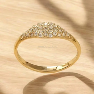 Bague Chevalière Délicate en Moissanite Sertie à Griffes, Personnalisable, Plaqué Or, Argent Sterling 925, Minimaliste, pour Fiançailles et Anniversaire - Product Image 6