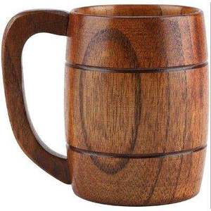 Jarras de Cerveza de Madera con Acabado Natural, Personalizables, Aptas para Alimentos, para Cocina, Campamento y Fiestas, Estilo Clásico, Aptas para Lavavajillas y Microondas - Product Image 6