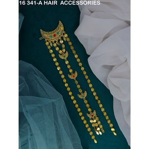 Accesorios para el Cabello Chapados en Oro Kuwaití para Mujer, Joyería para la Cabeza a la Moda, Accesorios Nupciales Árabes, Cadena para el Cabello Elegante, Joyería Árabe - Product Image 4