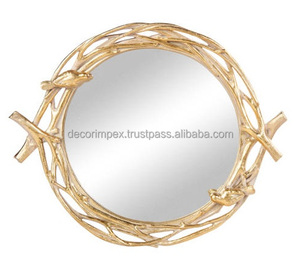 Espejo Redondo Decorativo de Pared con Diseño de Hojas Plateadas Personalizadas, Moderno para Decoración del Hogar y Sala de Estar - Product Image 5