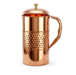Jarra de Agua de Cobre con Acabado Pulido, Diseño Minimalista con Asa para Uso en la Comedor - Product Image 5
