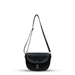 กระเป๋าสะพายไหล่ชายจระเข้สีดำ - Product Image 5