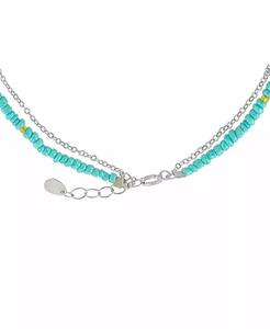 Anchor <b>Charm</b> Seed Beaded Double Chain Ankle <b>Bracelet</b> in <b>Sterling</b> <b>Silver</b> | Macy's - Product Image 4