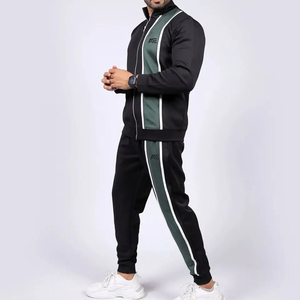 Conjunto Deportivo Color Block para Hombre |   Chaqueta deportiva con cremallera y pantalones deportivos a juego |   Proveedor de Ropa Deportiva Activa Personalizada de Poliéster - Product Image 1