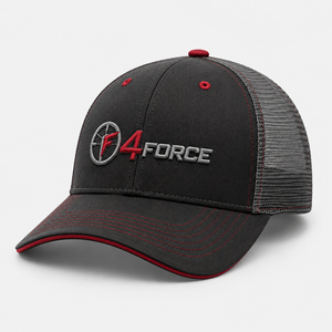 หมวกแก๊ป 4FORCE ทรง Trucker 6 แผง ตาข่ายปักโลโก้  สำหรับผู้ใหญ่  ใส่ได้ทุกเพศ  ปรับขนาดได้  สีดำ แดง เทา  มีจำหน่ายแล้ว - Product Image 3