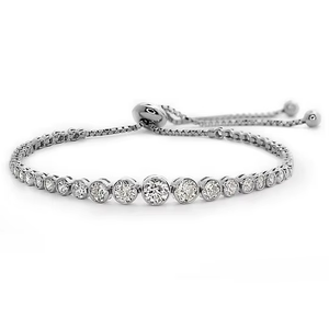 Bracelet tennis en diamants véritables 3,50 TCW |   Bracelet en or blanc 10 carats avec diamants |   Bracelet réglable de 7 pouces |   Bijoux fins pour femmes - Product Image 2